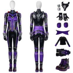 Superhero Ant-Man 3 Cassie Long Cosplay Costume Purple Top Suit