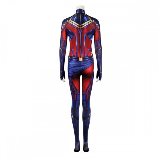 Heroes Captain Marvel Cosplay Costume Carol Danvers Stretch Bodysuit