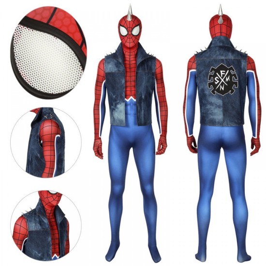 Superhero punk rock spiderman suit hobart brown tights and vest