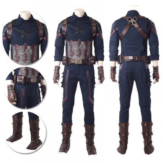 Captain America Steve Rogers Cosplay Costume Infinity War Movie-Quality Cosplay Set