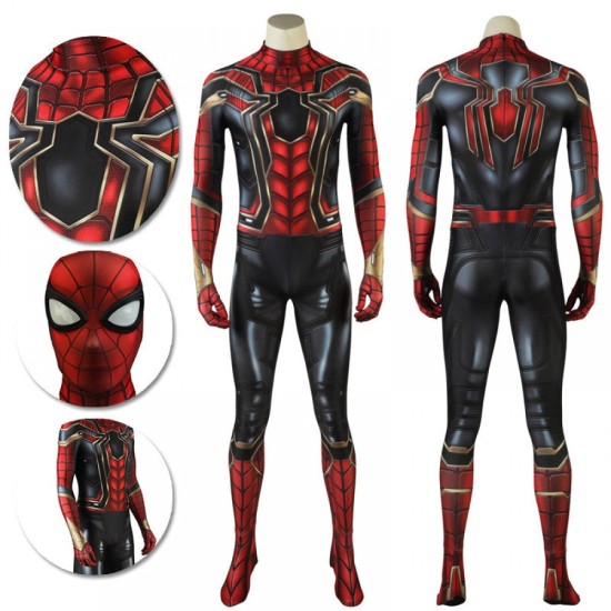 Iron Spider Cosplay Suit SpiderMan Iron Costume Nylon Jumpsuit